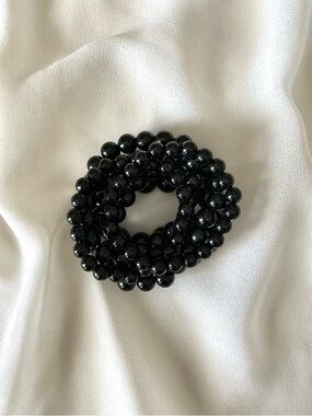 Vintage Black Beaded Stretch Bracelets